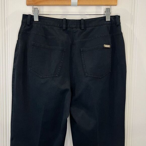 Vintage St. John Sport Women’s 8 Cotton High Rise Wide Leg Black Jeans Stretch - Picture 7 of 13